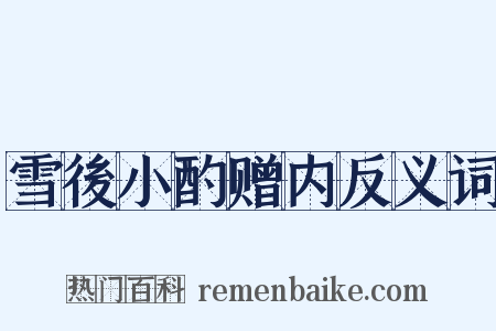 雪後小酌赠内反义词是什么意思的图片